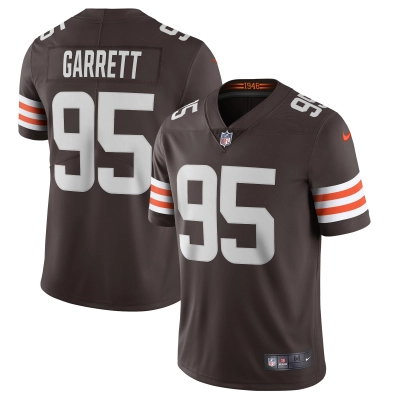 Men's Cleveland Browns Myles Garrett Brown Vapor Limited Jersey 01