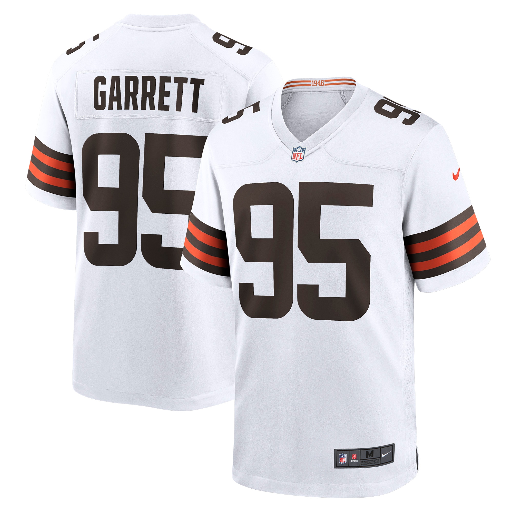 Men's Cleveland Browns Myles Garrett White Away Game Jersey