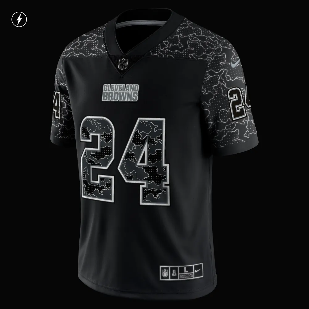 Men's Cleveland Browns Nick Chubb Black RFLCTV Limited Jersey