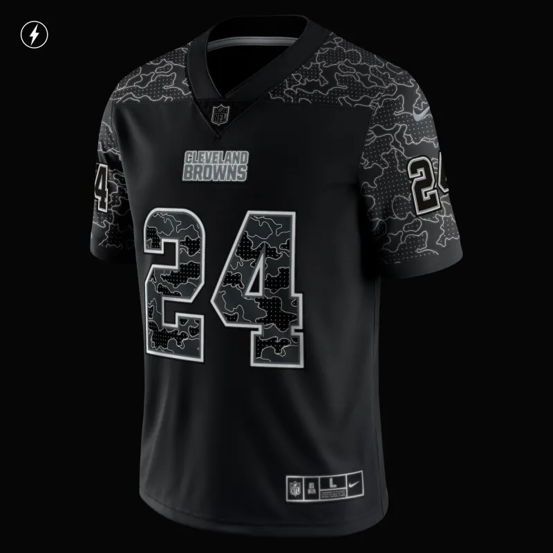 Men's Cleveland Browns Nick Chubb Black RFLCTV Limited Jersey