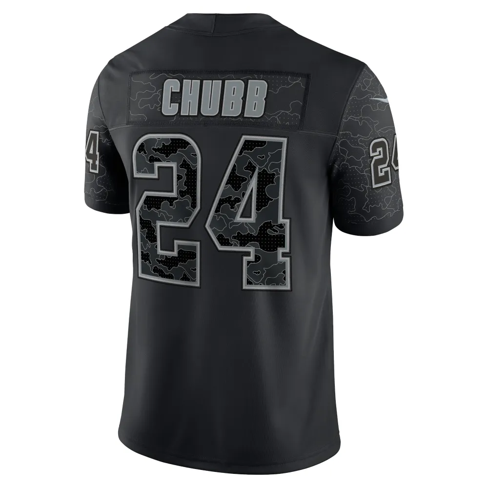 Men's Cleveland Browns Nick Chubb Black RFLCTV Limited Jersey