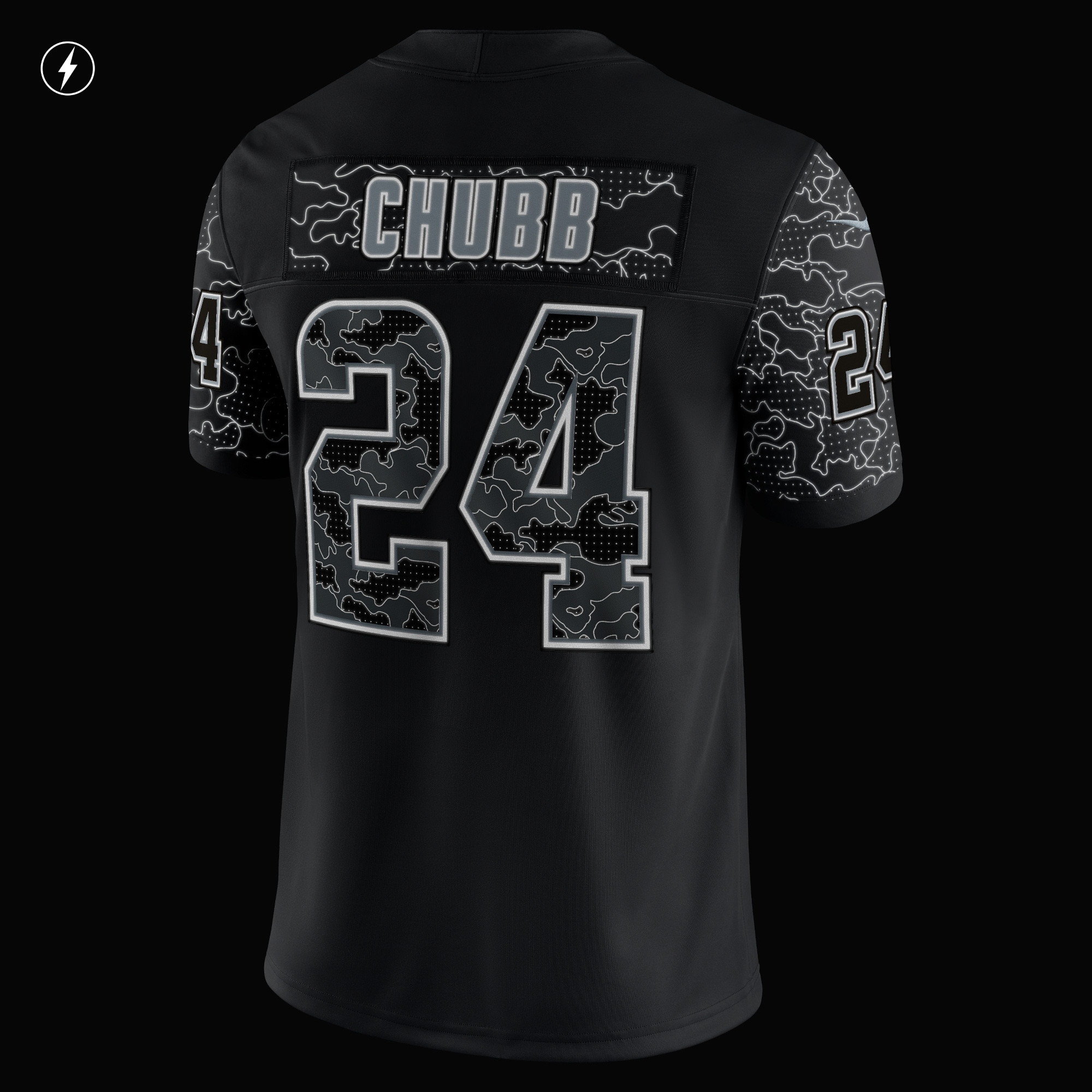 Men's Cleveland Browns Nick Chubb Black RFLCTV Limited Jersey