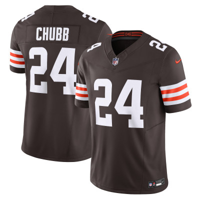 Men's Cleveland Browns Nick Chubb Brown Vapor F.U.S.E. Limited Jersey 01