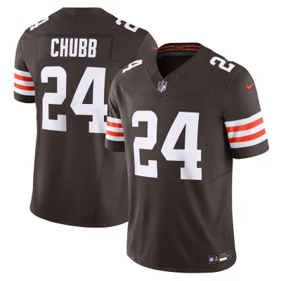 Men's Cleveland Browns Nick Chubb Brown Vapor F.U.S.E. Limited Jersey 01