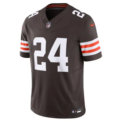 Men's Cleveland Browns Nick Chubb Brown Vapor F.U.S.E. Limited Jersey 02