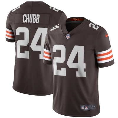 Men's Cleveland Browns Nick Chubb Brown Vapor Limited Jersey 01