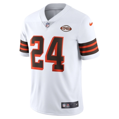 Men's Cleveland Browns Nick Chubb White 1946 Collection Alternate Vapor Limited Jersey 02
