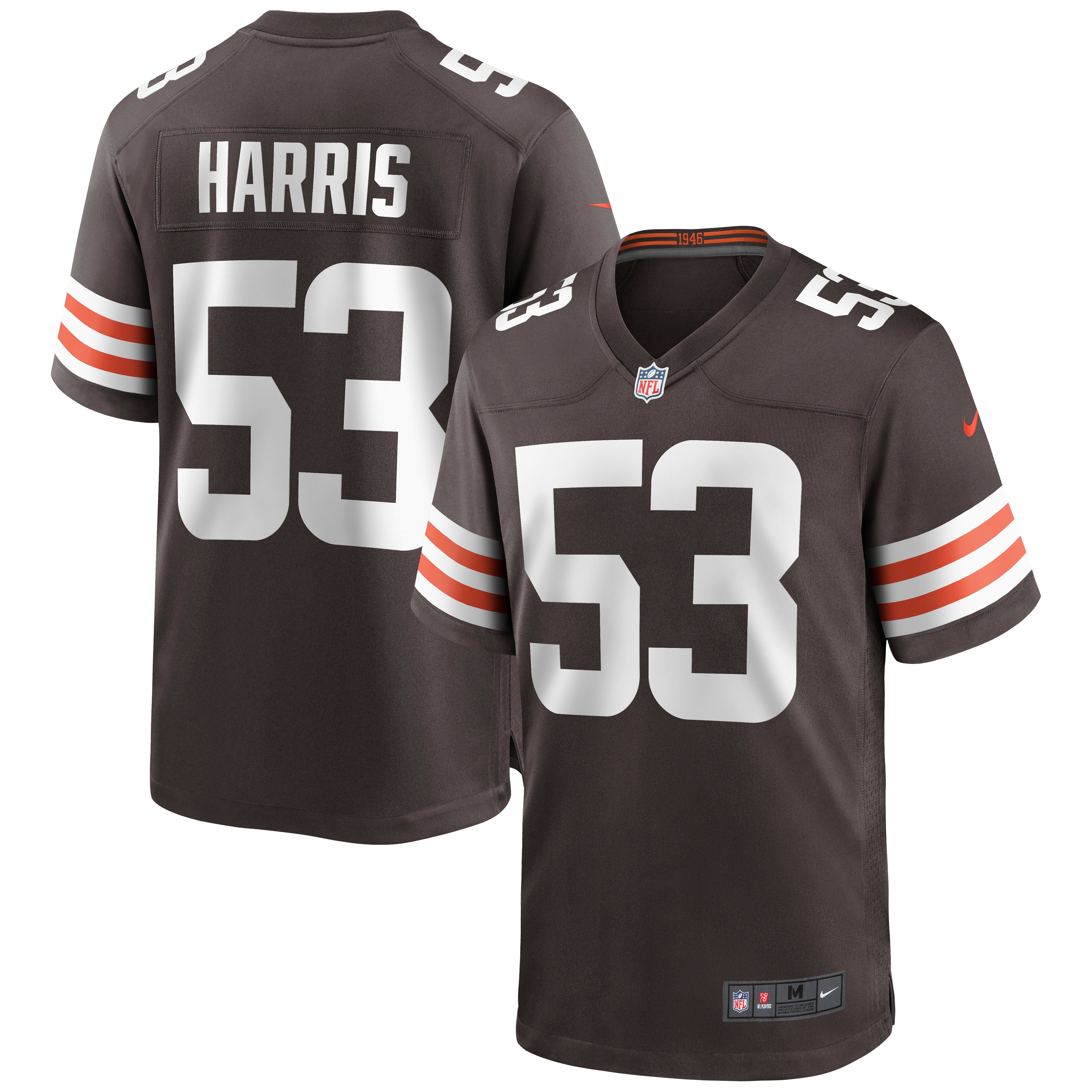 Men's Cleveland Browns Nick Harris Brown Game Jersey