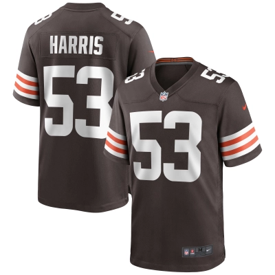 Men's Cleveland Browns Nick Harris Brown Game Jersey 01