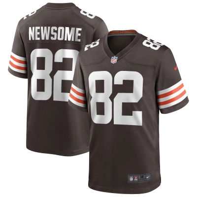 Men's Cleveland Browns Ozzie Newsome Brown Game Retired Player Jersey 01