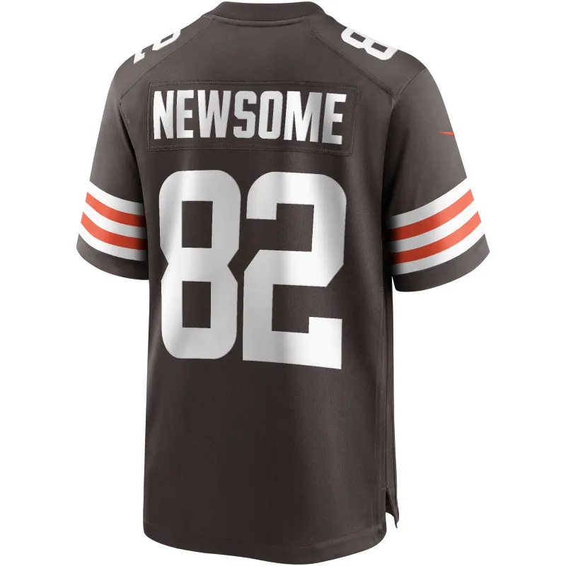 Men's Cleveland Browns Ozzie Newsome Brown Game Retired Player Jersey