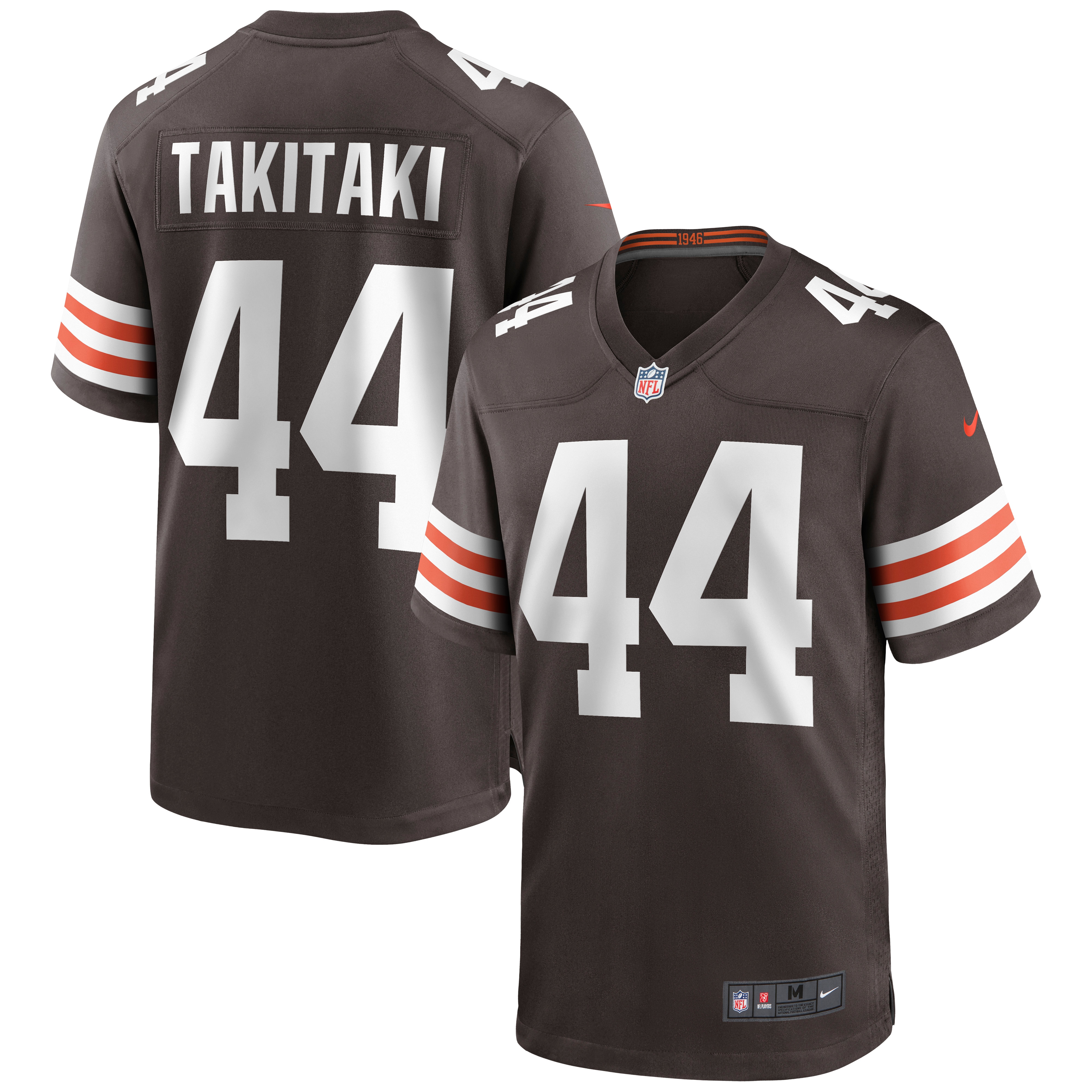 Men's Cleveland Browns Sione Takitaki Brown Game Jersey