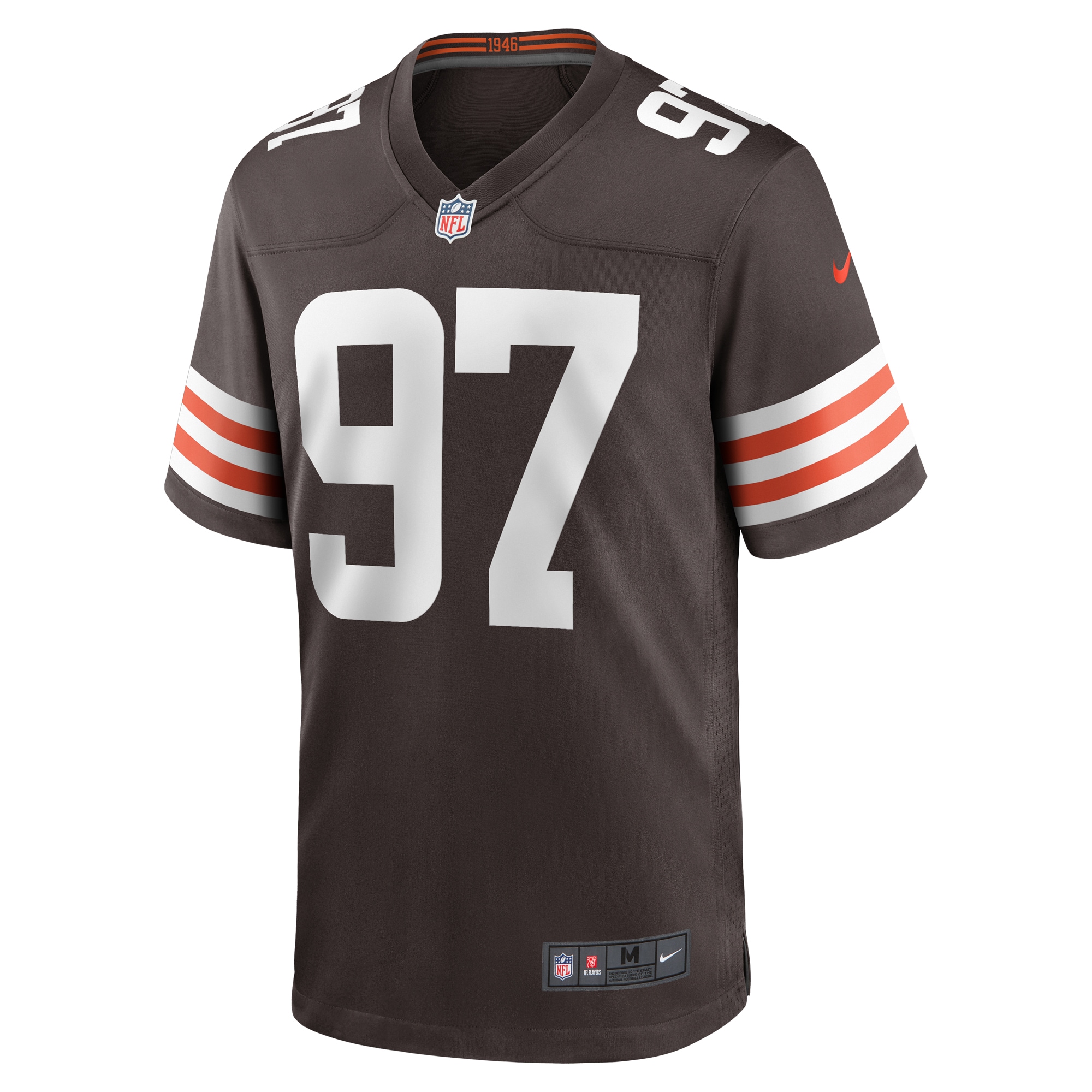 Men's Cleveland Browns Tommy Togiai Brown Game Jersey