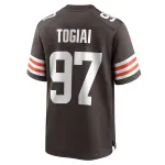 Men's Cleveland Browns Tommy Togiai Brown Game Jersey