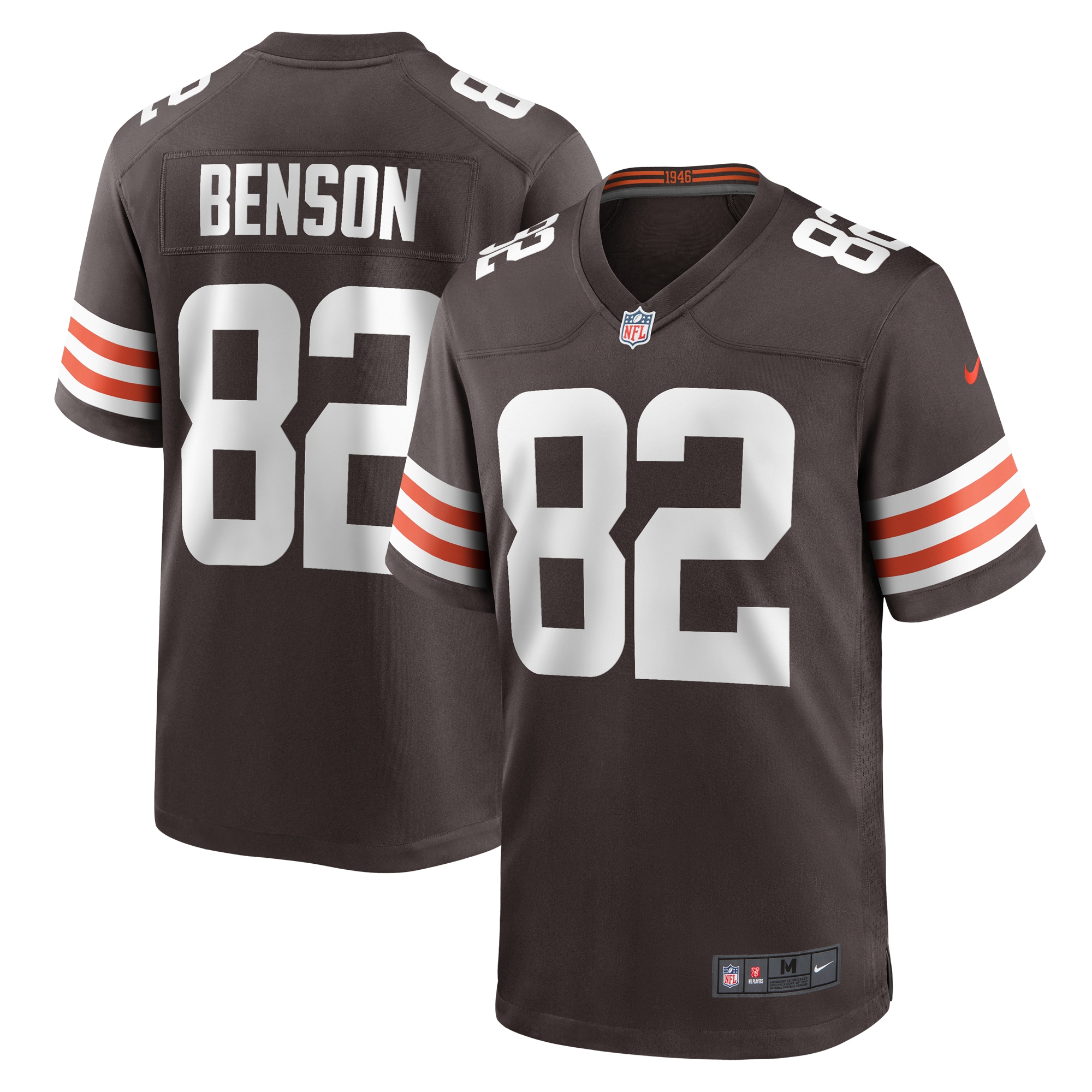 Men's Cleveland Browns Trinity Benson Brown Team Game Jersey