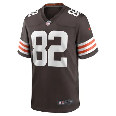 Men's Cleveland Browns Trinity Benson Brown Team Game Jersey 02