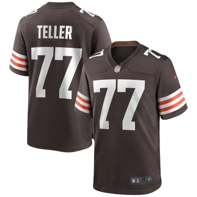Men's Cleveland Browns Wyatt Teller Brown Game Jersey 01