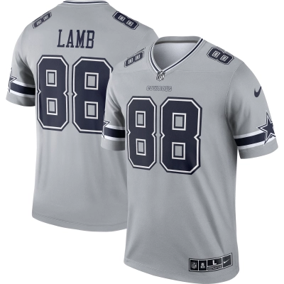 Men's Dallas Cowboys CeeDee Lamb Gray Inverted Legend Jersey 01
