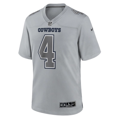 Men's Dallas Cowboys Dak Prescott Gray Atmosphere Fashion Game Jersey 02