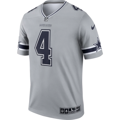 Men's Dallas Cowboys Dak Prescott Gray Inverted Legend Jersey 02