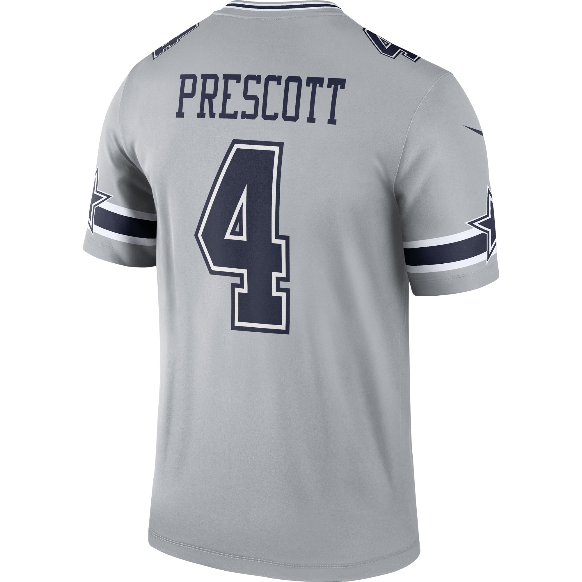 Men's Dallas Cowboys Dak Prescott Gray Inverted Legend Jersey