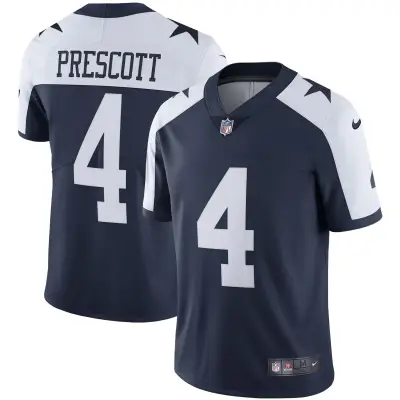 Men's Dallas Cowboys Dak Prescott Navy Alternate Vapor Limited Jersey 01