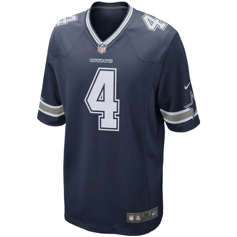 Men's Dallas Cowboys Dak Prescott Navy Game Team Jersey