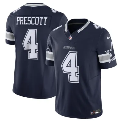Men's Dallas Cowboys Dak Prescott Navy Vapor F.U.S.E. Limited Jersey 01