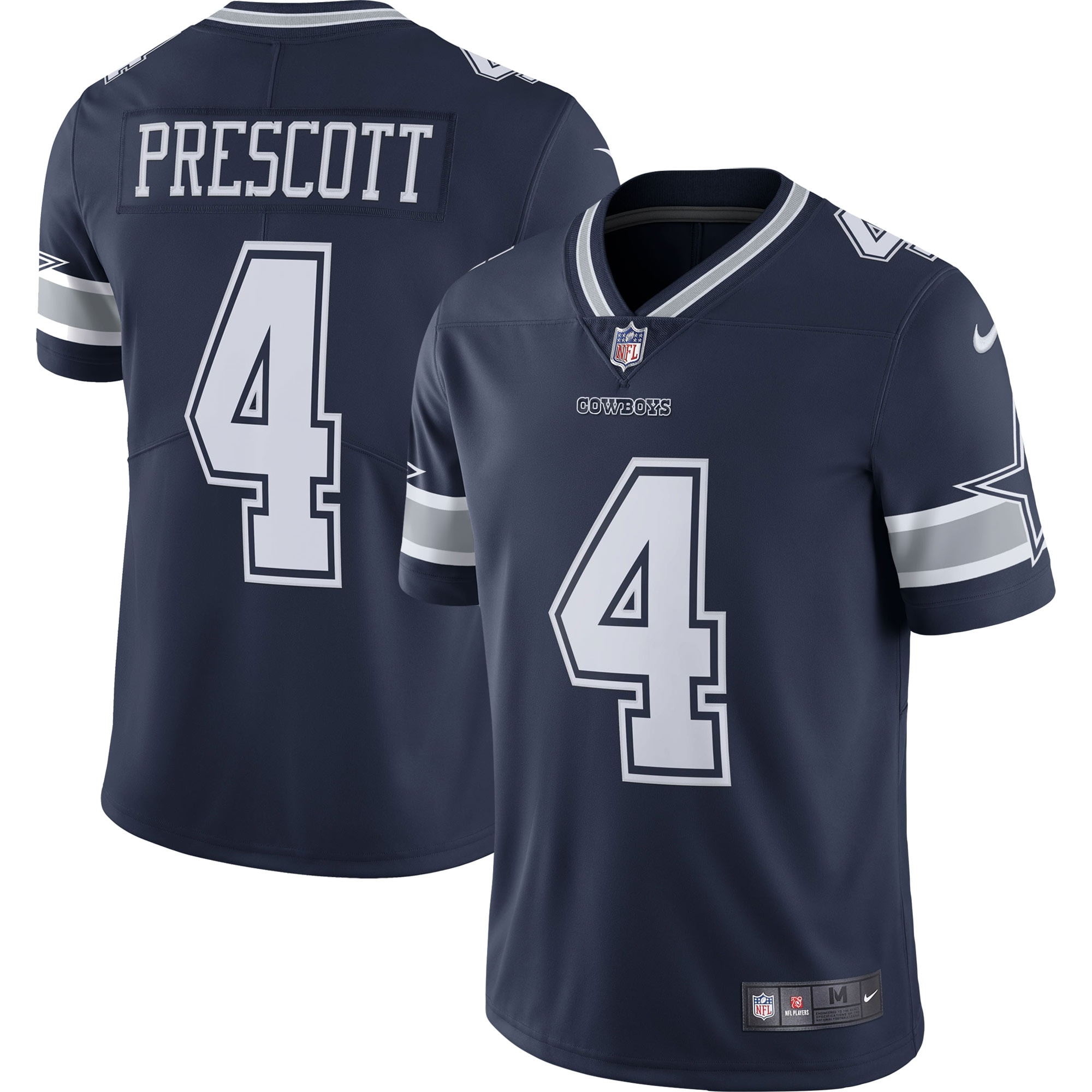 Men's Dallas Cowboys Dak Prescott Navy Vapor Limited Player Jersey