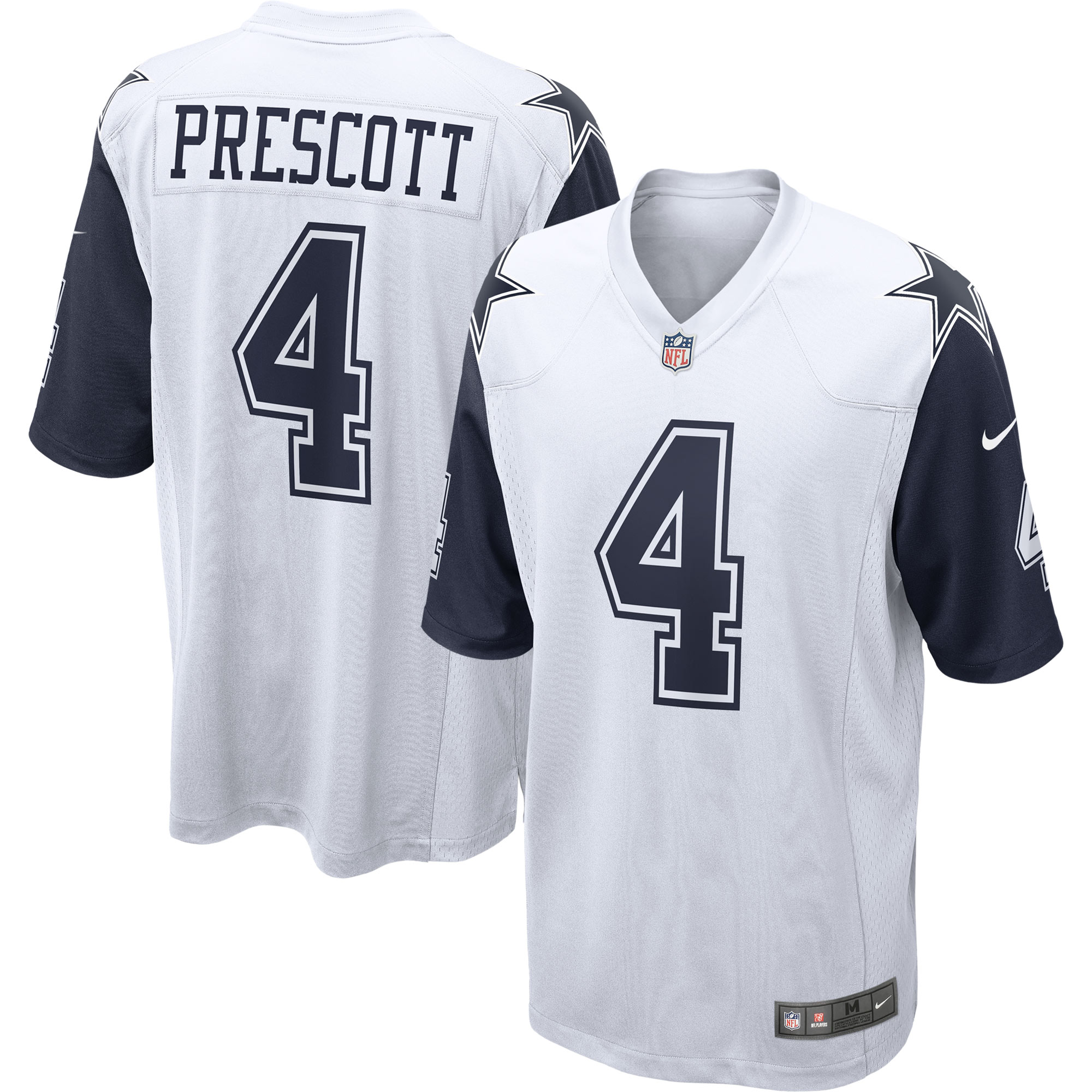 Men's Dallas Cowboys Dak Prescott White Alternate Game Jersey