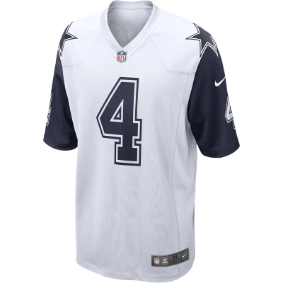 Men's Dallas Cowboys Dak Prescott White Alternate Game Jersey 02