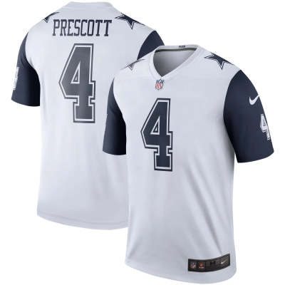 Men's Dallas Cowboys Dak Prescott White Color Rush Legend Player Jersey 01