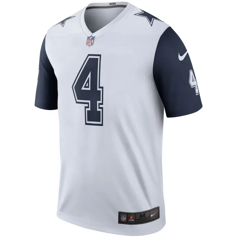 Men's Dallas Cowboys Dak Prescott White Color Rush Legend Player Jersey