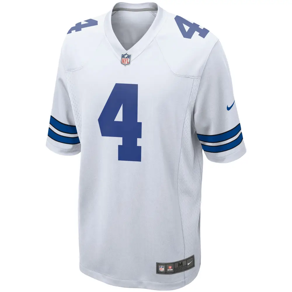 Men's Dallas Cowboys Dak Prescott White Game Team Jersey