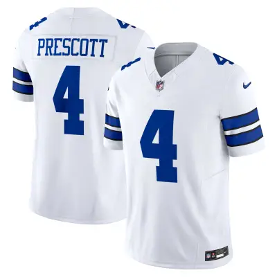 Men's Dallas Cowboys Dak Prescott White Vapor F.U.S.E. Limited Jersey 01