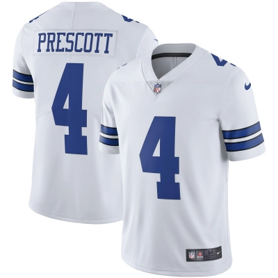 Men's Dallas Cowboys Dak Prescott White Vapor Limited Player Jersey 01