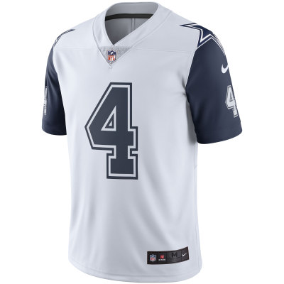 Men's Dallas Cowboys Dak Prescott White Color Rush Vapor Limited Jersey 02