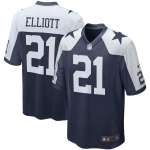 Men's Dallas Cowboys Ezekiel Elliott Navy Alternate Game Team Jersey
