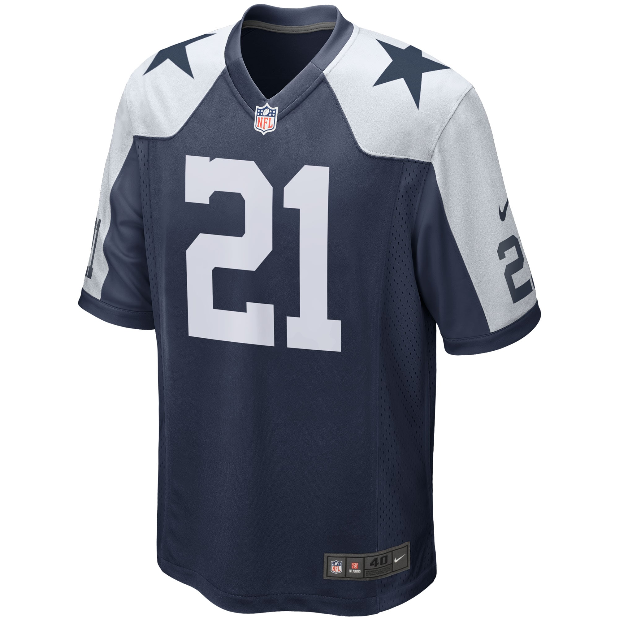 Men's Dallas Cowboys Ezekiel Elliott Navy Alternate Game Team Jersey