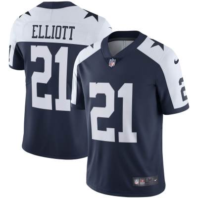 Men's Dallas Cowboys Ezekiel Elliott Navy Alternate Vapor Limited Jersey 01