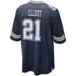 Men's Dallas Cowboys Ezekiel Elliott Navy Game Team Jersey