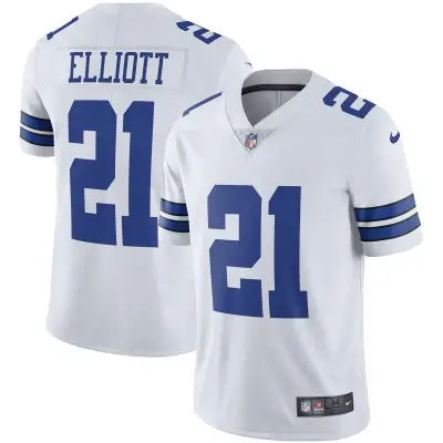 Men's Dallas Cowboys Ezekiel Elliott White Vapor Limited Player Jersey 01