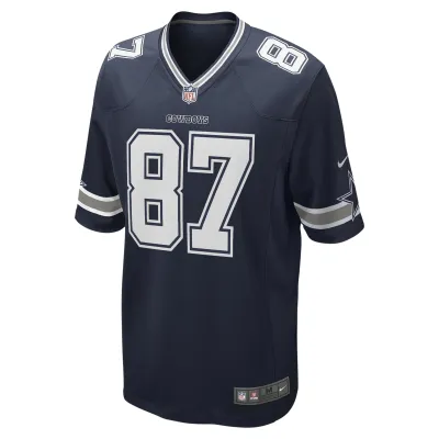 Men's Dallas Cowboys Jake Ferguson Navy Game Jersey 02