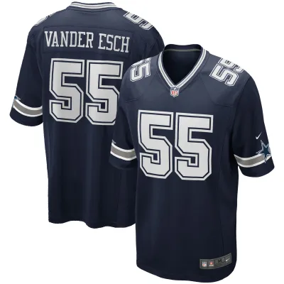 Men's Dallas Cowboys Leighton Vander Esch Navy Team Game Jersey 01