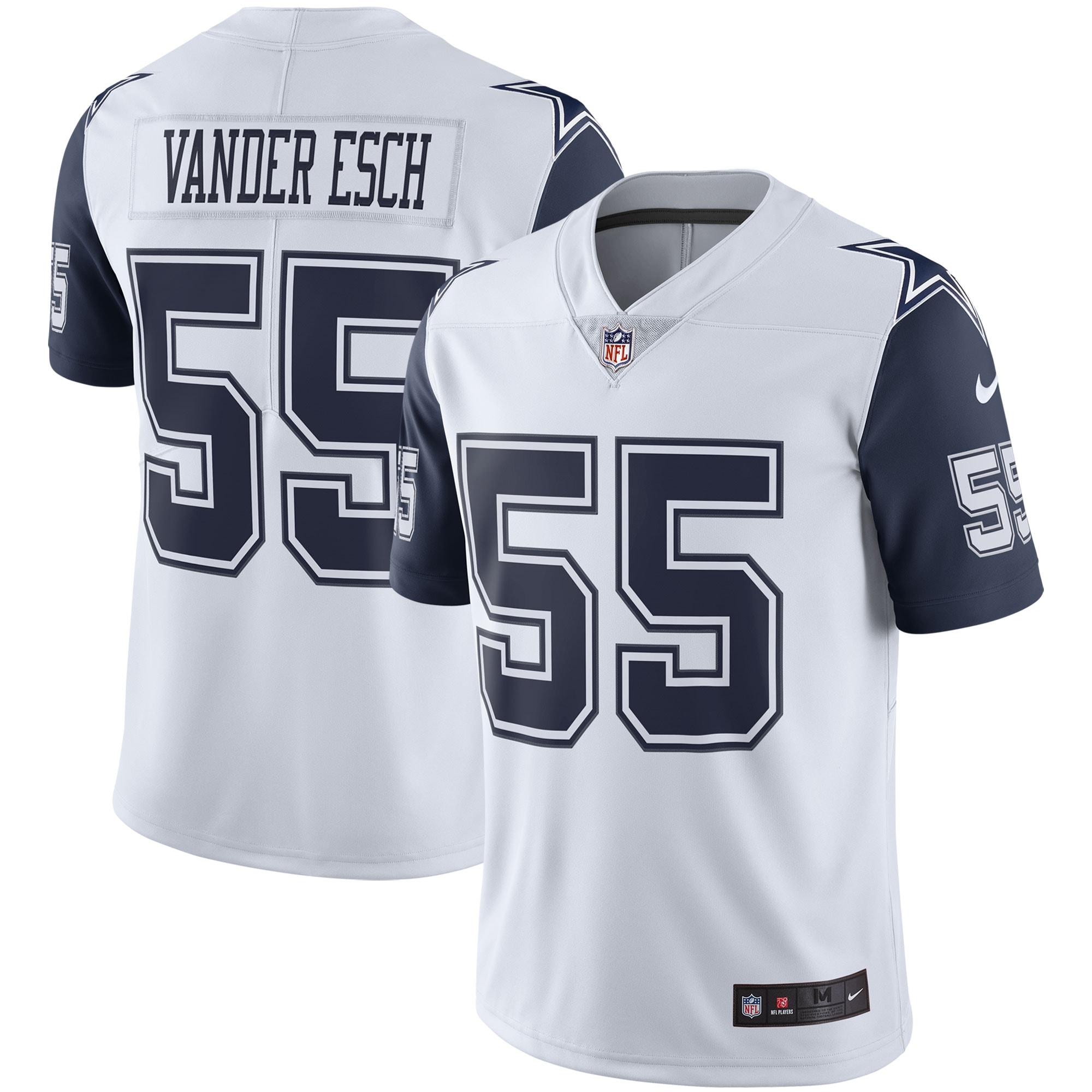 Men's Dallas Cowboys Leighton Vander Esch White Color Rush Vapor Limited Jersey