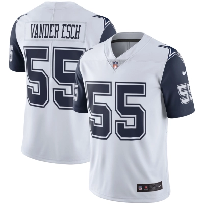 Men's Dallas Cowboys Leighton Vander Esch White Color Rush Vapor Limited Jersey 01