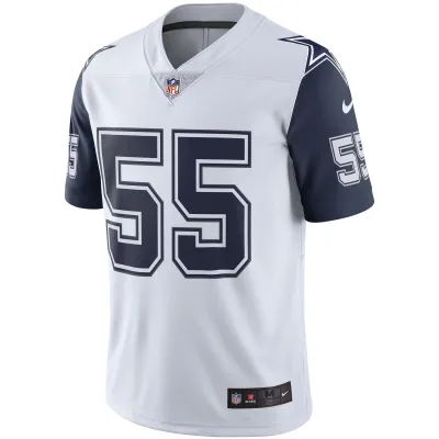 Men's Dallas Cowboys Leighton Vander Esch White Color Rush Vapor Limited Jersey 02