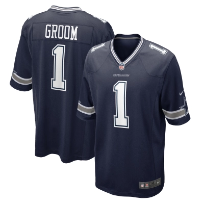 Men's Dallas Cowboys Number 1 Groom Navy Game Jersey 01