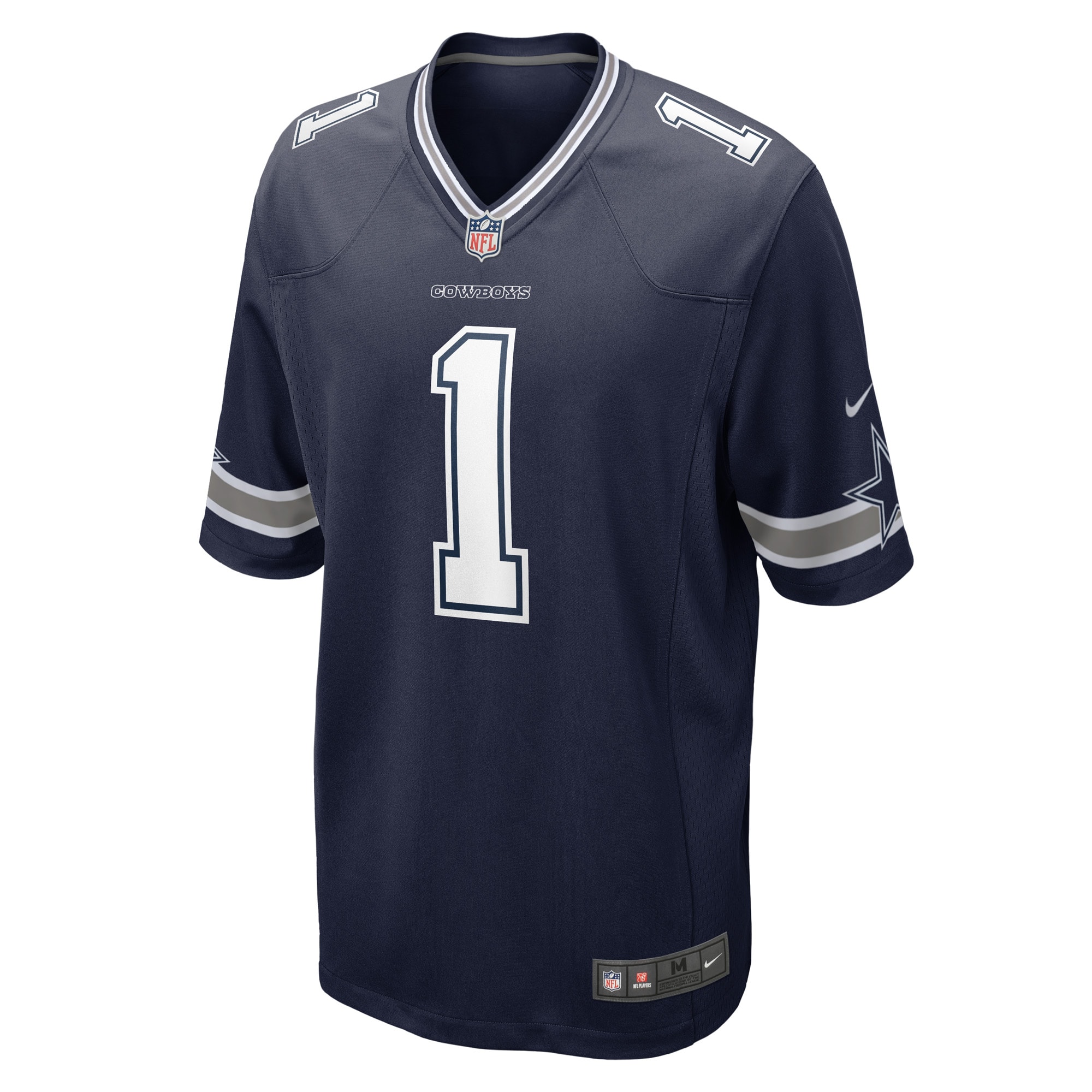 Men's Dallas Cowboys Number 1 Groom Navy Game Jersey