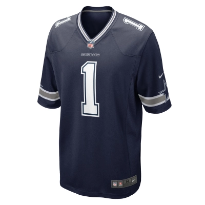 Men's Dallas Cowboys Number 1 Groom Navy Game Jersey 02